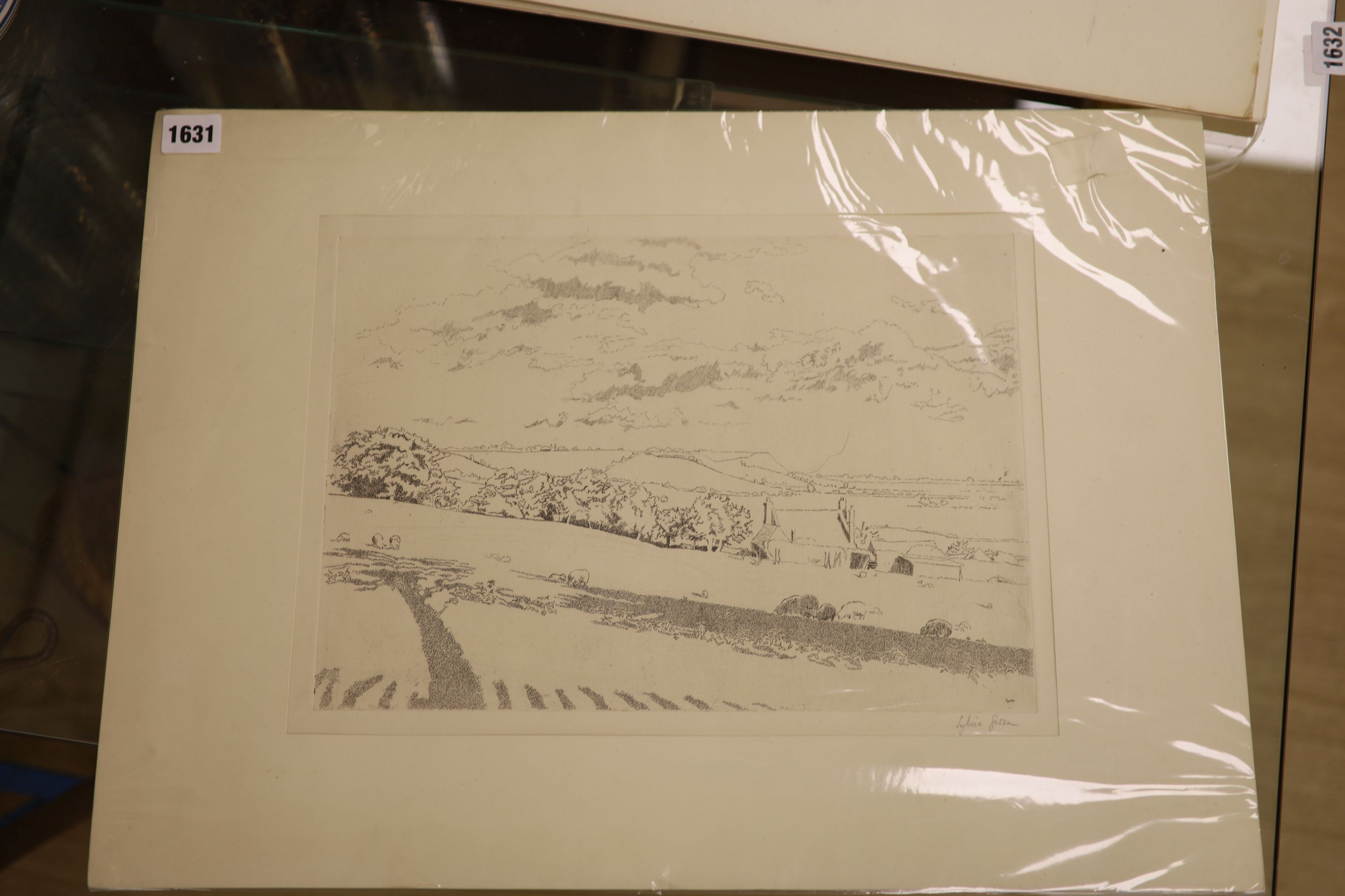 Sylvia Gosse (1881-1968), etching, Drauls Farm, Summer, 1913, signed in pencil, 25 x 35 cm, unframed.